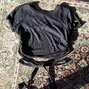 ALO Yoga Black Ribbed Crop Top